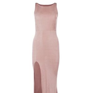Lulus blush maxi slit dress